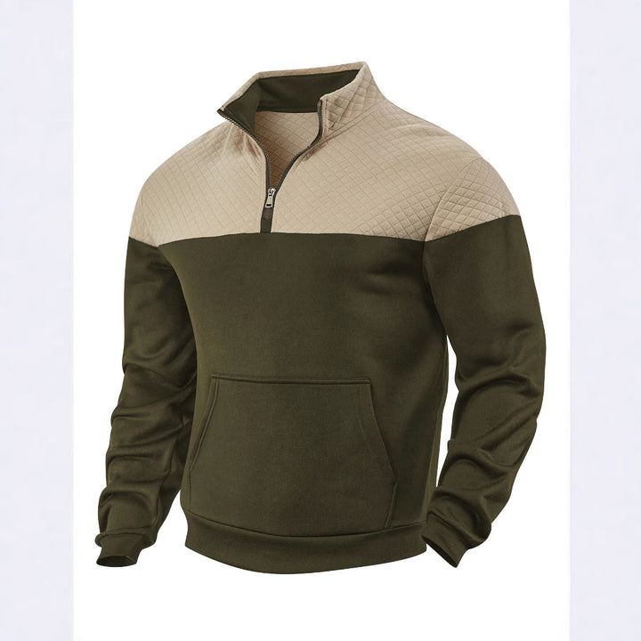 Herren trendiger Stehkragen-Fleece-Pullover Echoarchiv