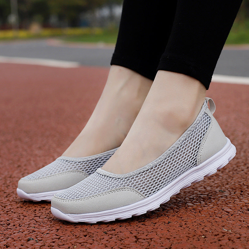 Damen nan atmungsaktive Netz-Ballerina-Sneaker mit flexibler rutschfester Laufsohle und gepolstertem Fußbett Echo Archiv