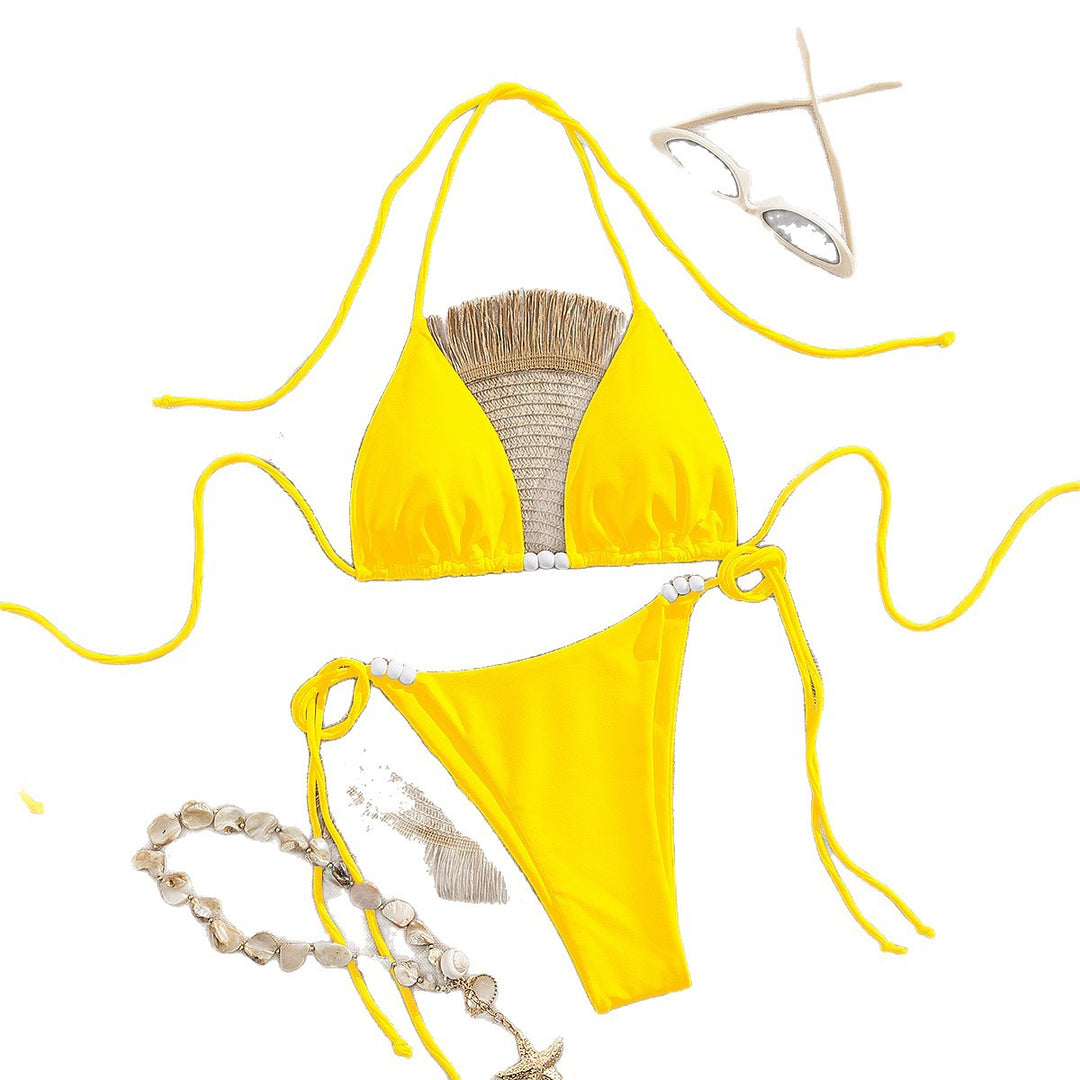 Damen Triangel-Bikini mit dekorativen Perlen-Details Echo Archiv