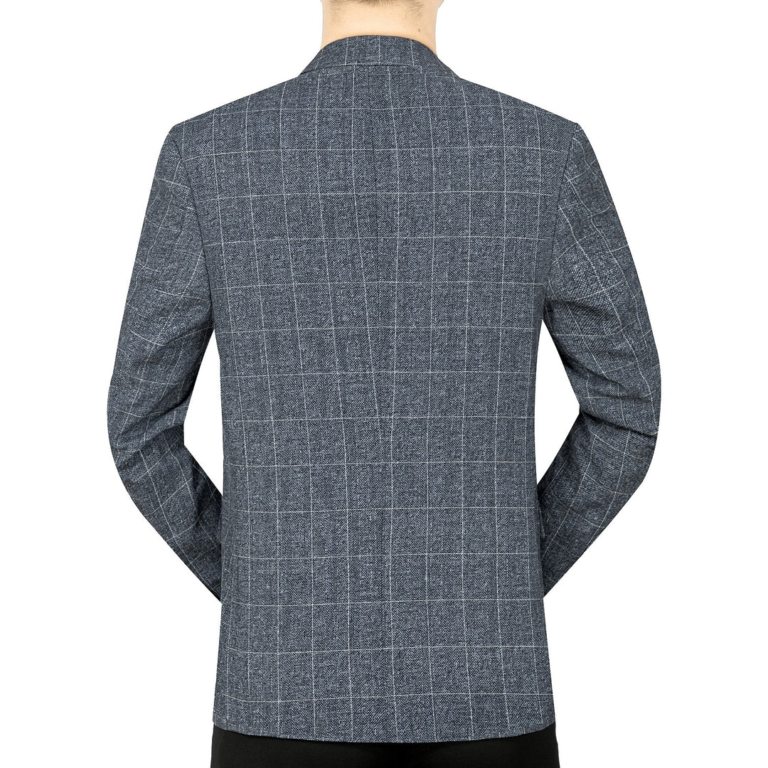 Herren Modernes Einreihiges City-Blazer mit aufgesetzten Taschen und leichter Halbfütterung – Tianoro