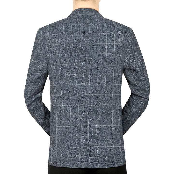 Herren Modernes Einreihiges City-Blazer mit aufgesetzten Taschen und leichter Halbfütterung – Tianoro