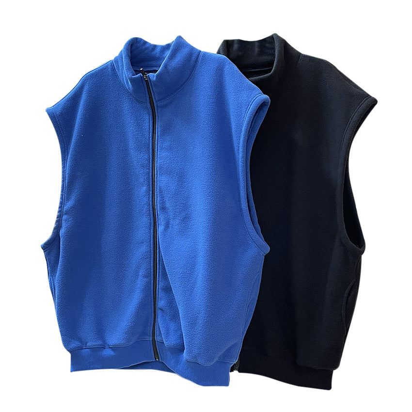 Damen Oversize-Fleece-Weste mit Reißverschluss und Stehkragen Echoarchiv