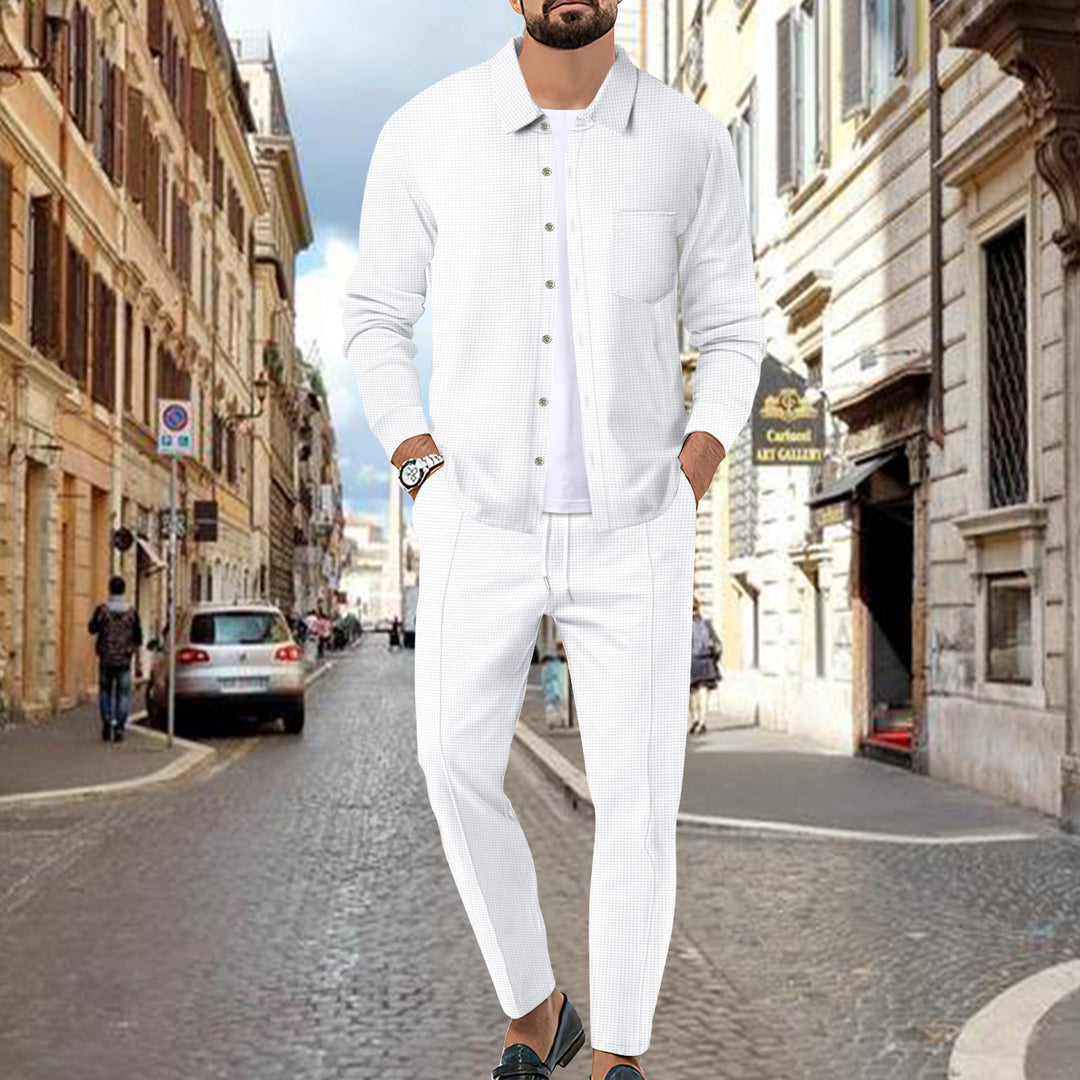 Herren elegantes Freizeit-Set mit modischem Karomuster Echoarchiv
