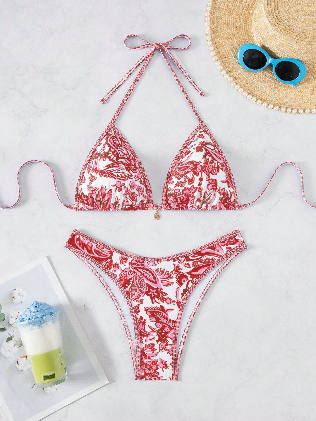 Damen Triangel-Bikini mit floraler Spitze Echo Archiv