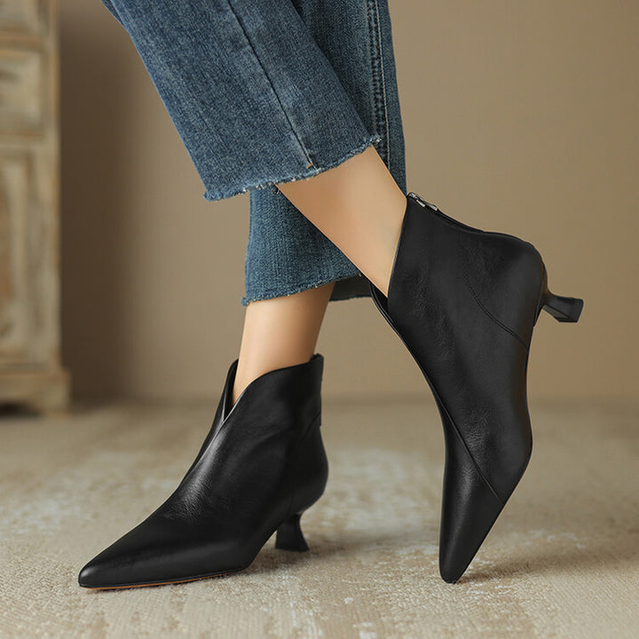 Damen nan spitze knöchelhohe Stiefelette mit niedrigem Pfennigabsatz und seitlichem Reißverschluss Echo Archiv
