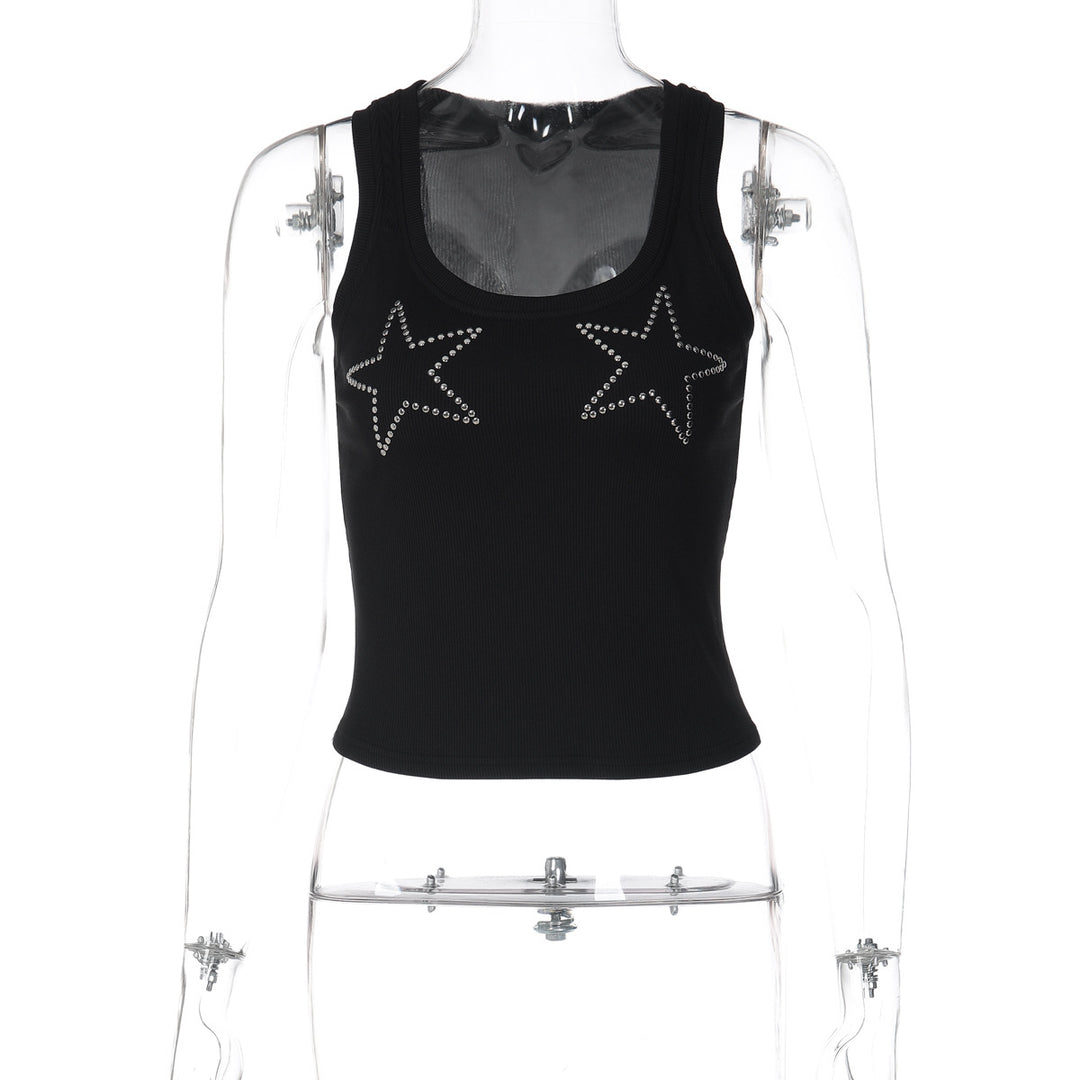 Damen Sportliches Tanktop mit Sternenapplikationen Echo Archiv