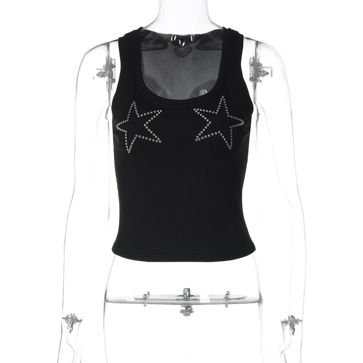 Damen Sportliches Tanktop mit Sternenapplikationen Echo Archiv
