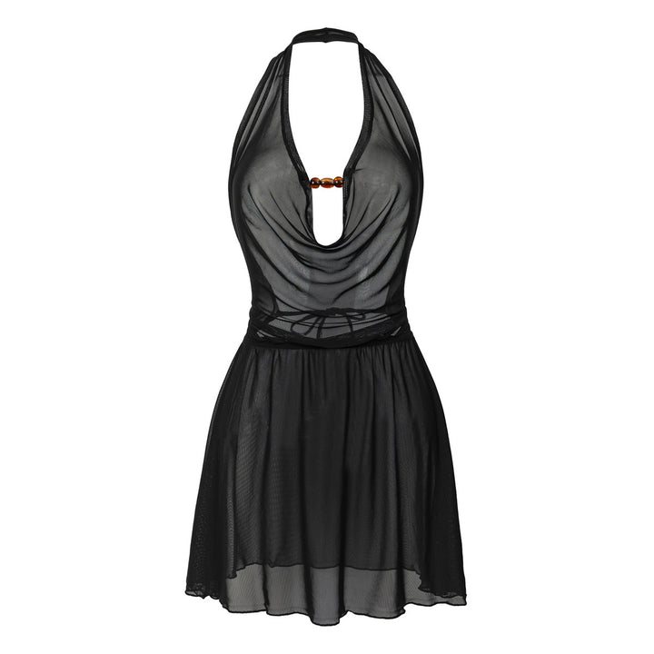 Damen Strandkleid mit tiefem V-Ausschnitt und raffiniertem Knoten Echo Archiv