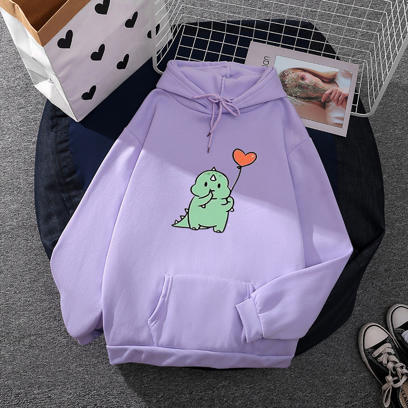 Damen Kapuzenpullover im Relaxed-Fit mit botanischer Frucht-Illustration und Kängurutasche – Auréline