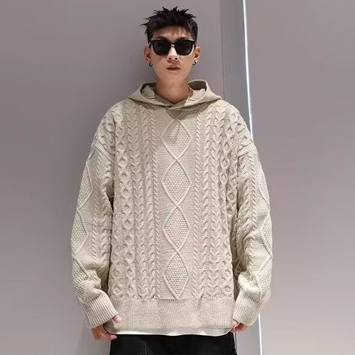 Herren Grobstrick Pullover mit Kapuze Echoarchiv