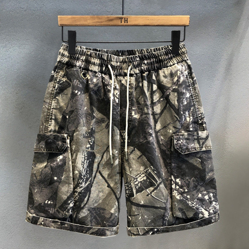 Herren Cargo-Shorts mit praktischem Camouflage-Muster und elastischem Bund Echoarchiv