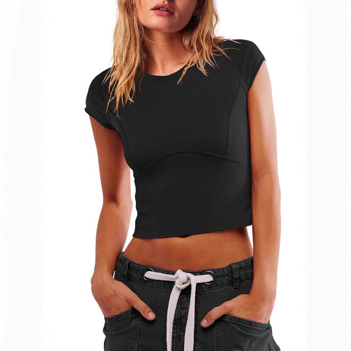 Damen Crop-Top mit figurbetonendem Schnitt und sportlichem Design Echo Archiv