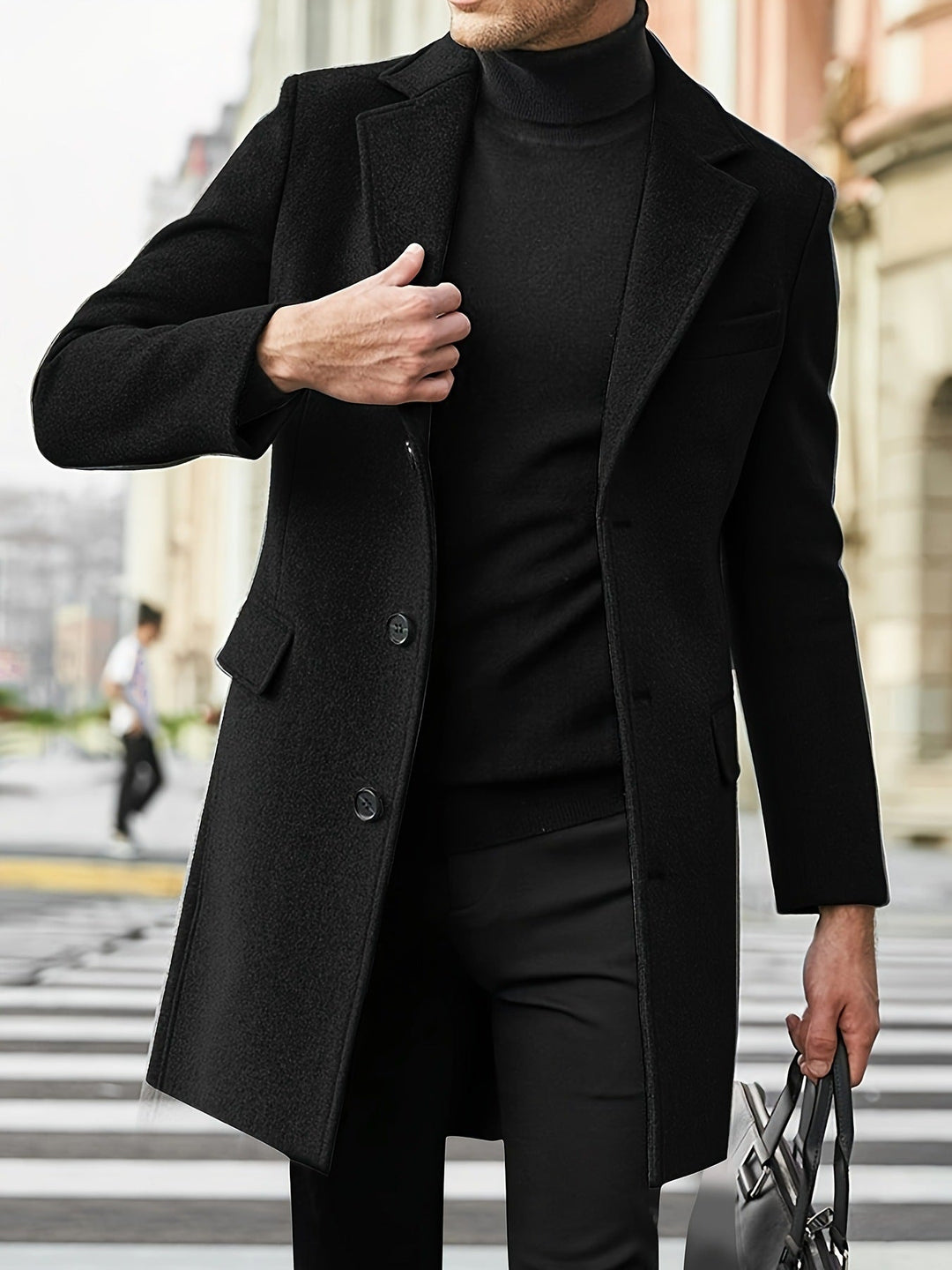 Herren eleganter Wintermantel mit klassischem Revers – Montevé