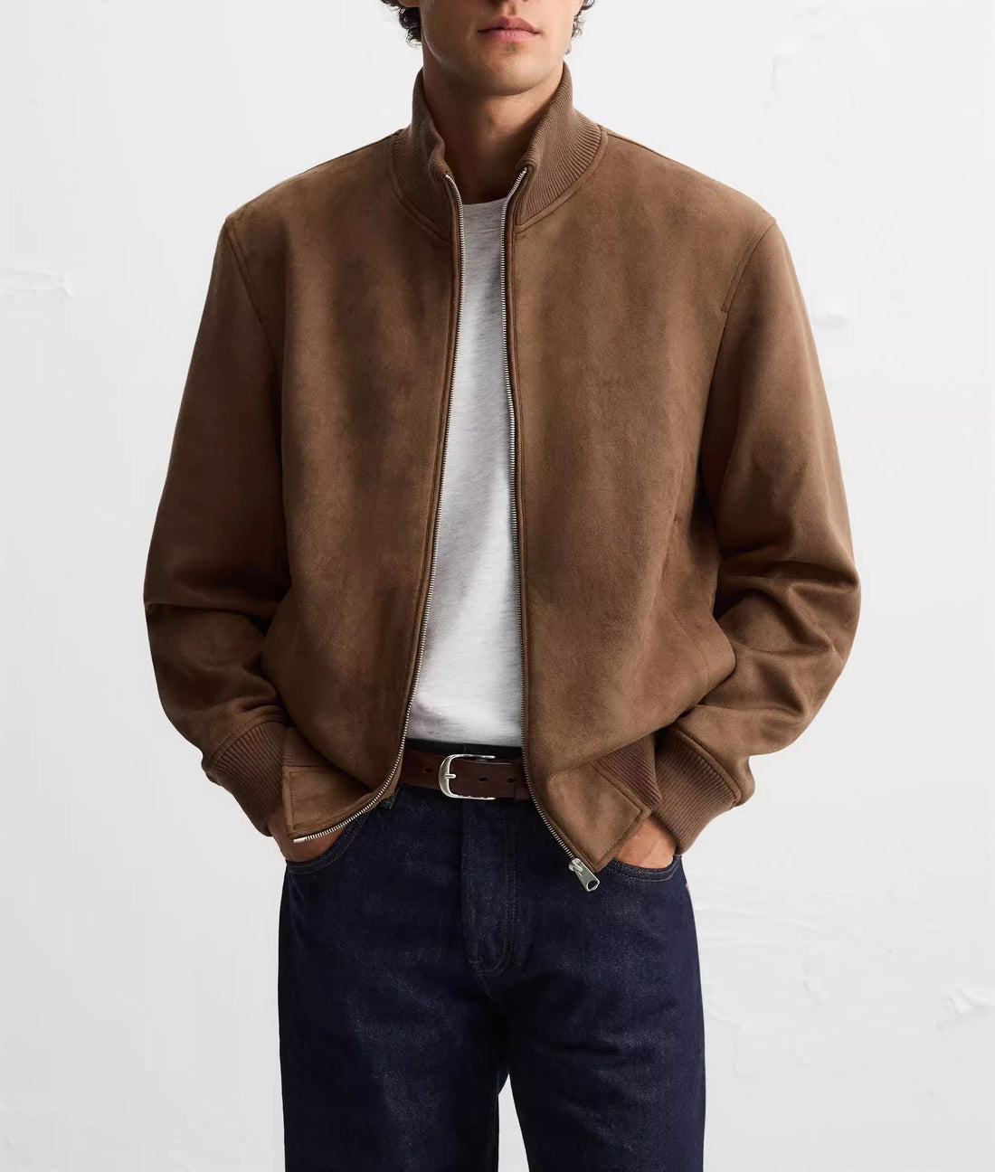 Herren Übergangsjacke im modernen Wildleder-Look – Taviero