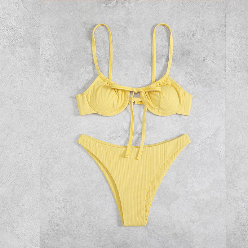 Damen Triangel-Bikini mit verstellbaren Trägern und hochwertigem Rippmaterial Echo Archiv