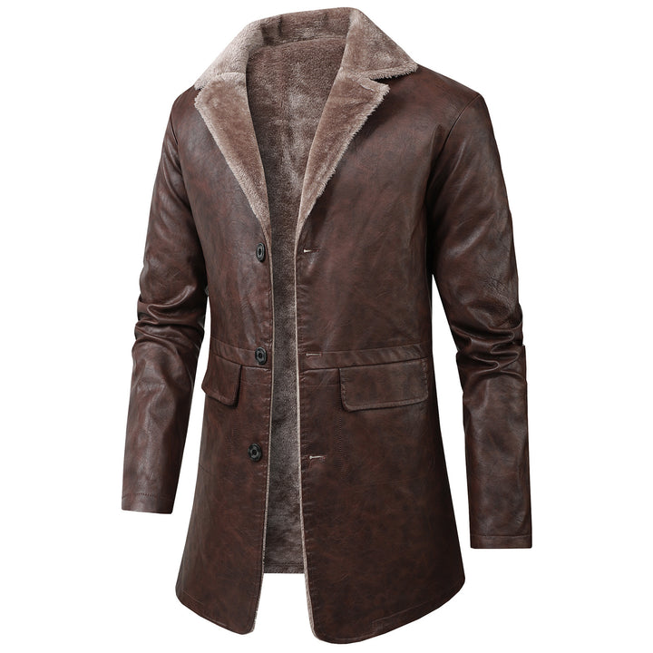 Herren Elegante Kunstlederjacke mit Fleece-Futter Echo Archiv