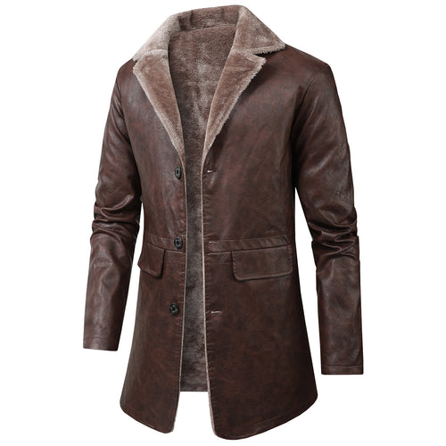 Herren Elegante Kunstlederjacke mit Fleece-Futter Echo Archiv