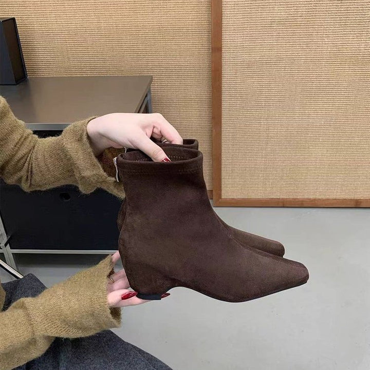 Damen elegante Ankle-Stiefeletten aus Veloursleder Echo Archiv