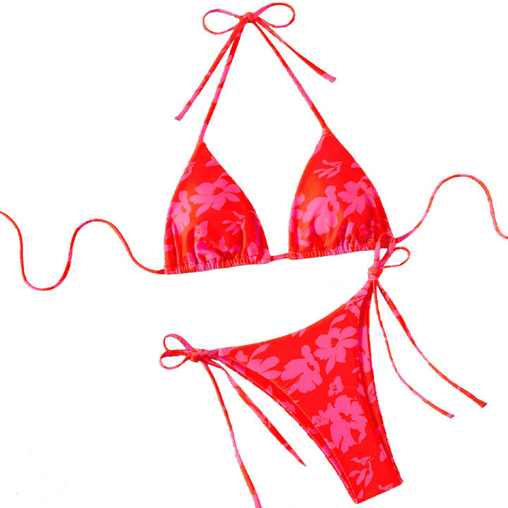Damen Triangel-Bikini mit floralem Design und verstellbaren Bändern Echo Archiv