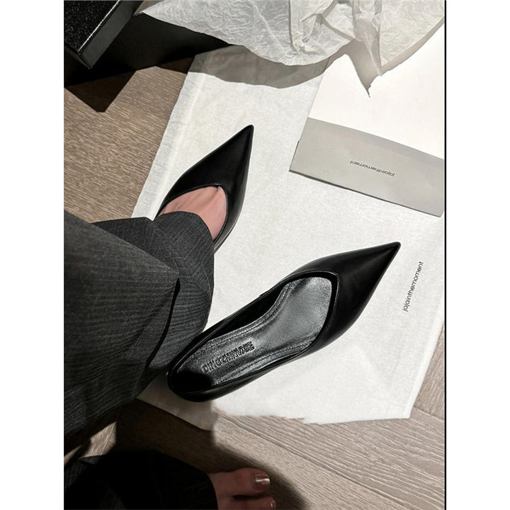 Damen Spitz zulaufende Lederoptik-Slipper mit ergonomischem Komfortfußbett Echo Archiv