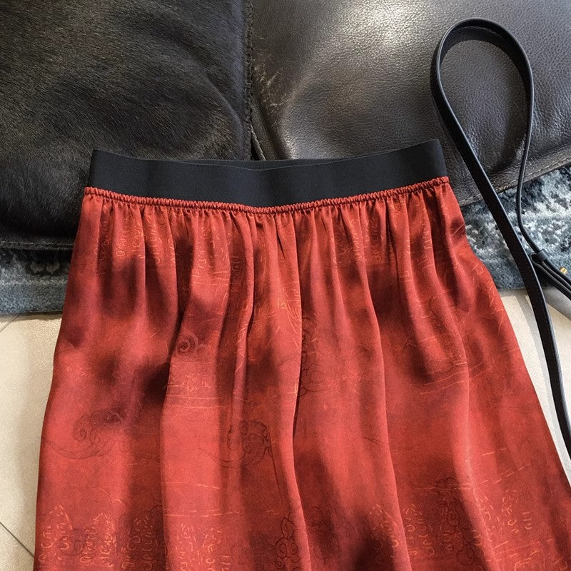 Damen Eleganter Midirock mit schwingendem Saum Echoarchiv