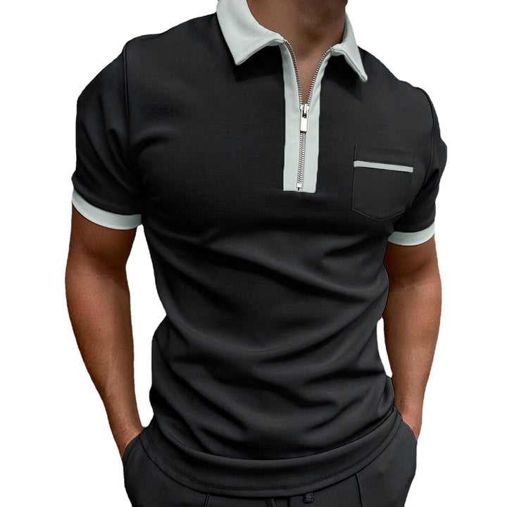 Herren Zip-Front Stilvolles Poloshirt Echoarchiv