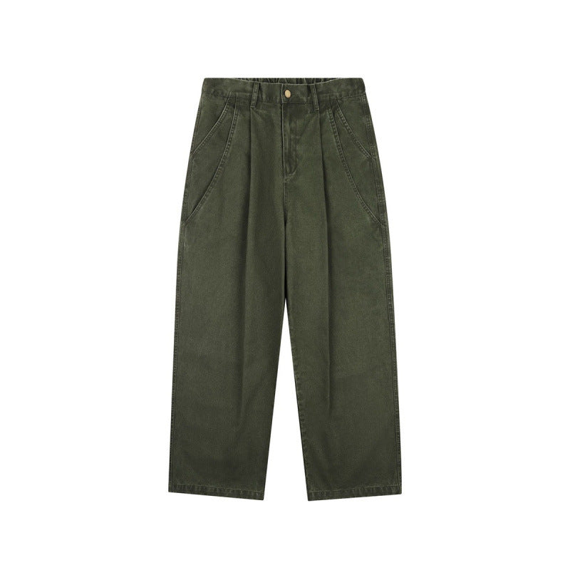 Damen Hochtaillierte Culotte-Hose mit weitem Bein, Bundfalten und soften Denimgriff Echo Archiv