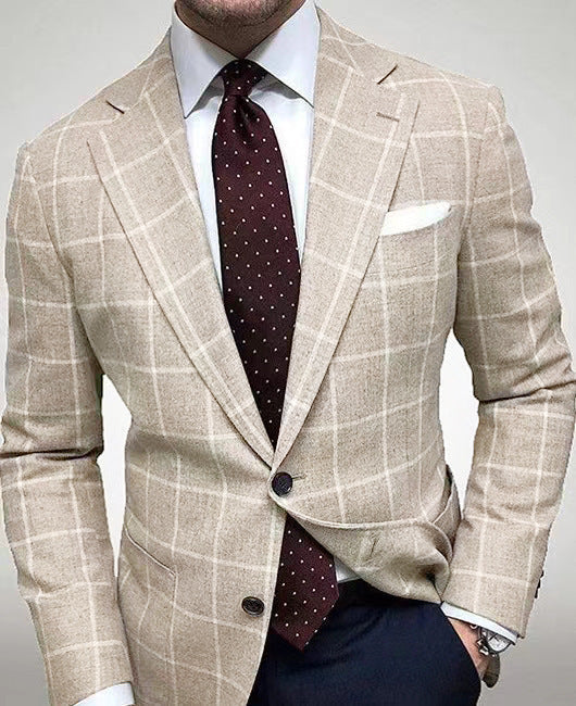 Herren eleganter Leinenblazer mit schmalem Schnitt Echoarchiv
