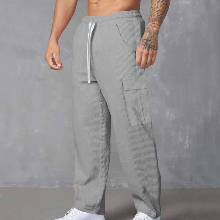 Herren Cargo-Hose aus weichem Rippmaterial mit elastischem Bund und praktischen Taschen Echoarchiv