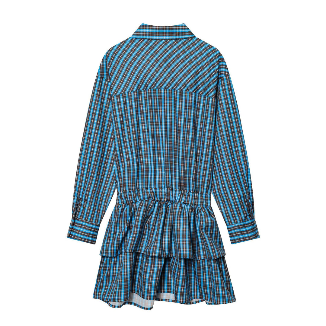 Damen Hemdkleid mit Gürtel, Karo‑Muster und Stufenrock Echoarchiv