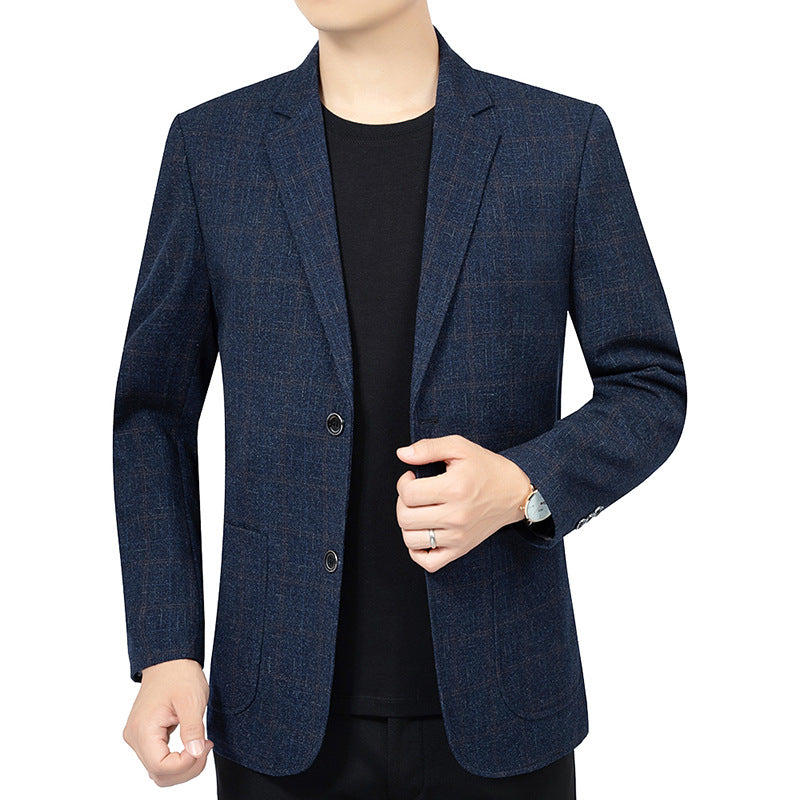 Herren Kariertes Slim-Fit Sakko aus Wollmischung – Tianoro