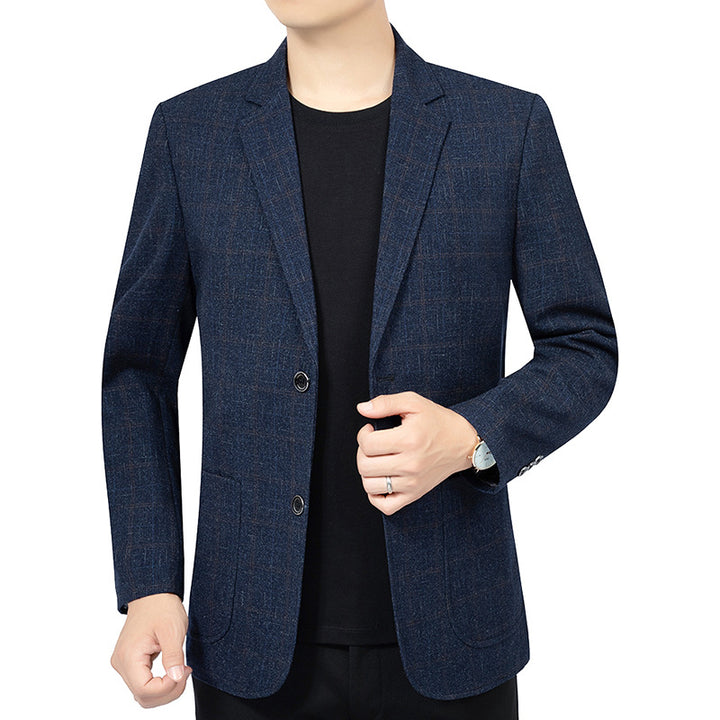 Herren Kariertes Slim-Fit Sakko aus Wollmischung – Tianoro