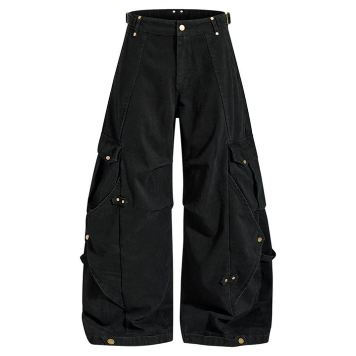 Damen weite Cargo‑Culotte‑Hose mit verstellbaren Riemen, großen Klappentaschen und Ballon‑Silhouette Echoarchiv
