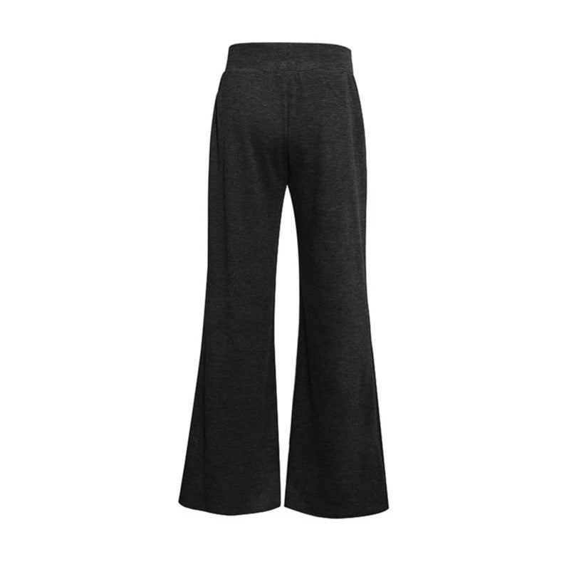 Damen Weite Flared Strickhose mit hohem Bund und ausgestelltem Bein Echoarchiv