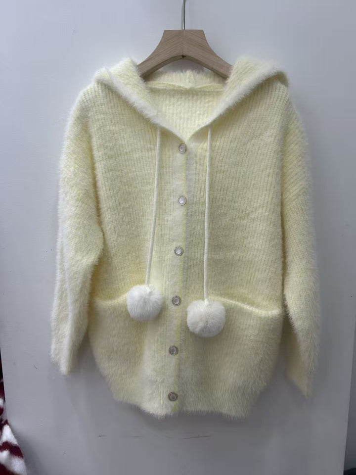 Damen Kuschelige Kapuzenjacke Echo Archiv