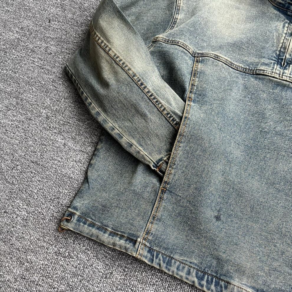Herren Modische Jeansjacke mit Stehkragen Echo Archiv