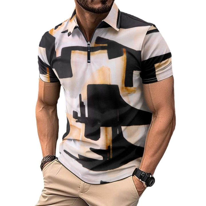 Herren Sportliches Kurzarmhemd mit modernem Grafikdesign Echoarchiv