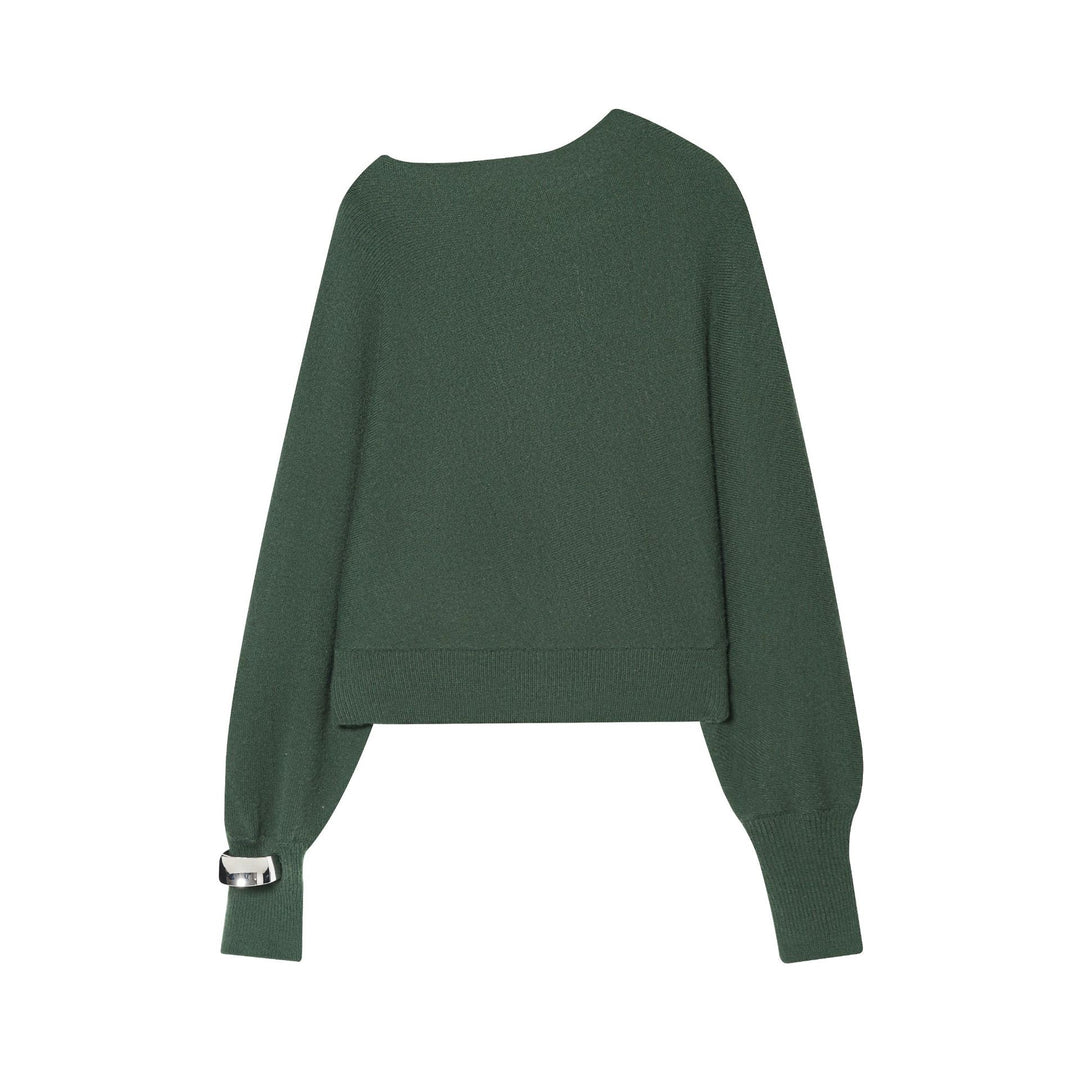 Damen nan kastiger Cropped Strickpullover mit weiten Raglanärmeln, verlängerten Ärmelbündchen und geripptem Saum Echo Archiv