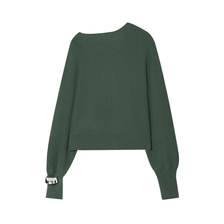 Damen nan kastiger Cropped Strickpullover mit weiten Raglanärmeln, verlängerten Ärmelbündchen und geripptem Saum Echo Archiv