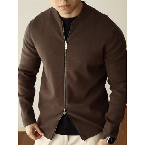 Herren Elegante Strickjacke mit durchgehendem Reißverschluss Echoarchiv