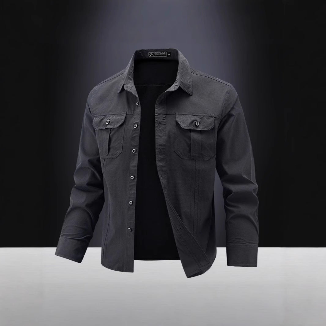 Herren Lässige Hemdjacke mit Brusttaschen Echo Archiv