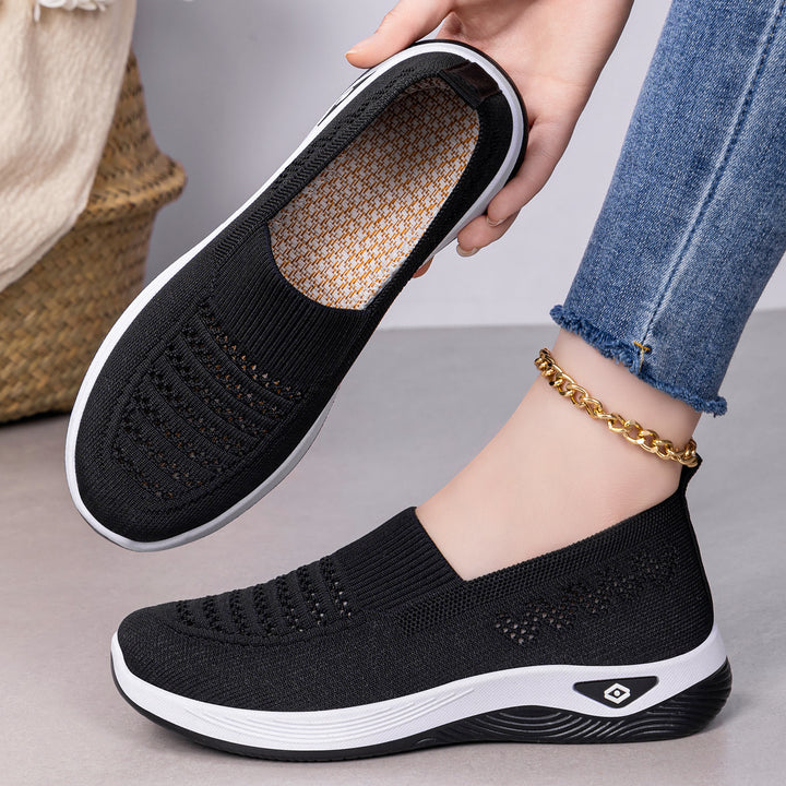 Damen nan nahtloser atmungsaktiver Strick-Slip-On Comfort-Walking-Schuh Echo Archiv