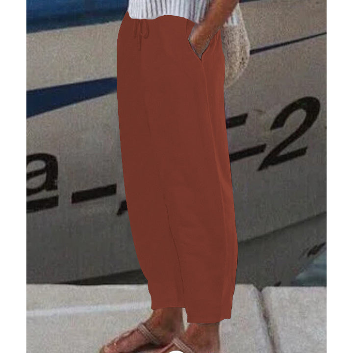 Damen Ankle Harem Hose mit Kordelzug, Seitentaschen und elastischem Knöchelbund Echoarchiv