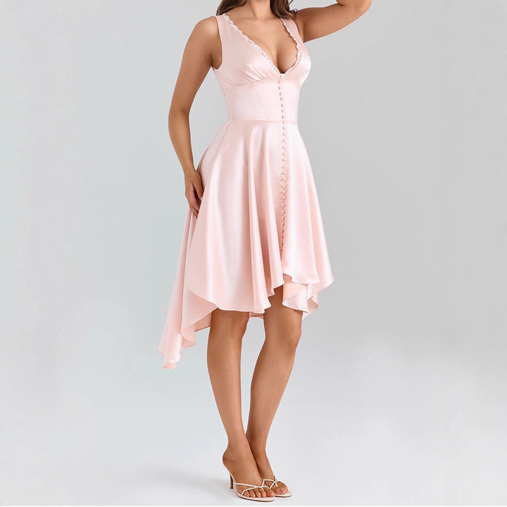 Damen Elegantes Hochzeitskleid mit Rüschen und asymmetrischem Saum Echo Archiv
