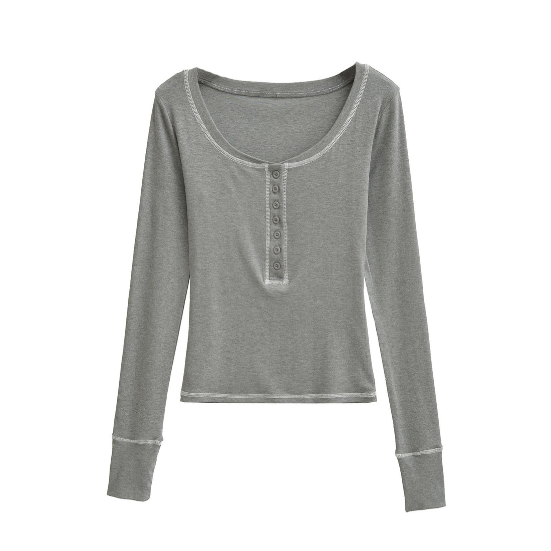 Langarmshirt für Damen mit Zierknöpfen – Maréline
