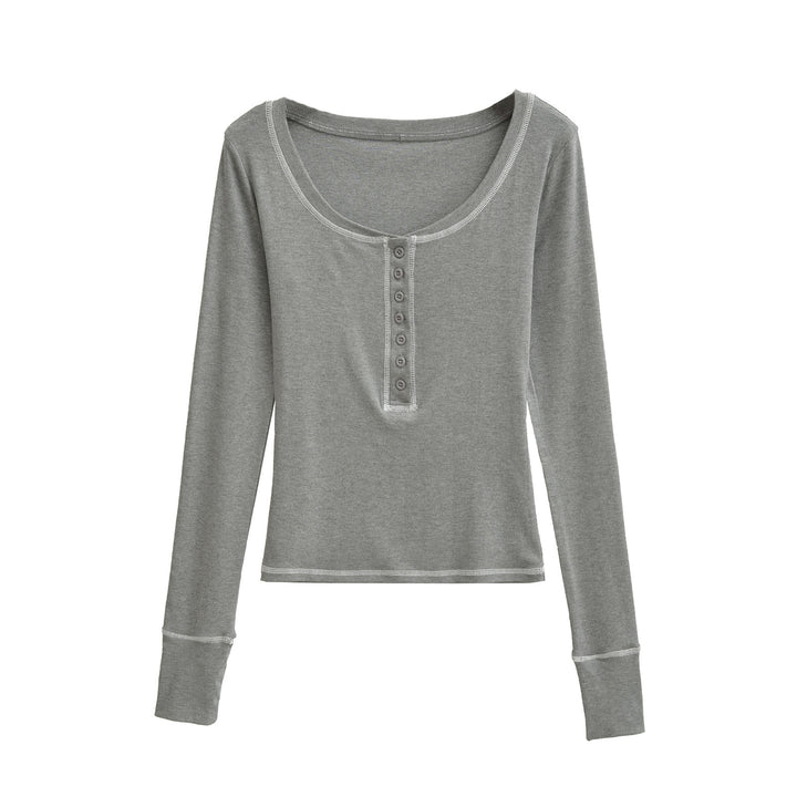Langarmshirt für Damen mit Zierknöpfen Echo Archive