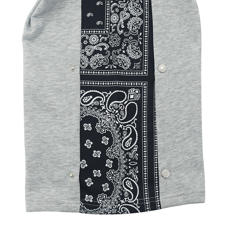 Herren Freizeithose mit kontrastierenden Bandana-Details und Druckknopfleiste Echoarchiv