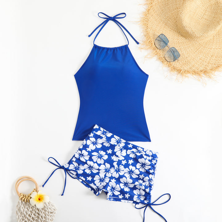 Damen Tankini-Set mit modischem Blumendruck und verstellbaren Trägern Echo Archiv
