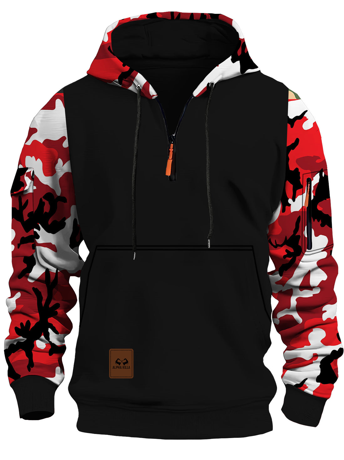 Herren modischer Kapuzenpullover mit multifunktionalen Taschen – Cavarno