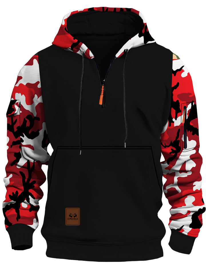 Herren modischer Kapuzenpullover mit multifunktionalen Taschen Echoarchiv